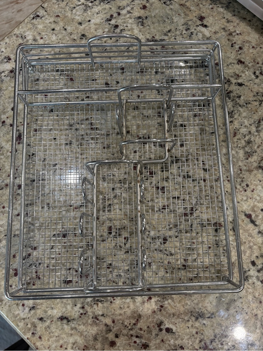 Silver metal utensil drawer organizer GUC